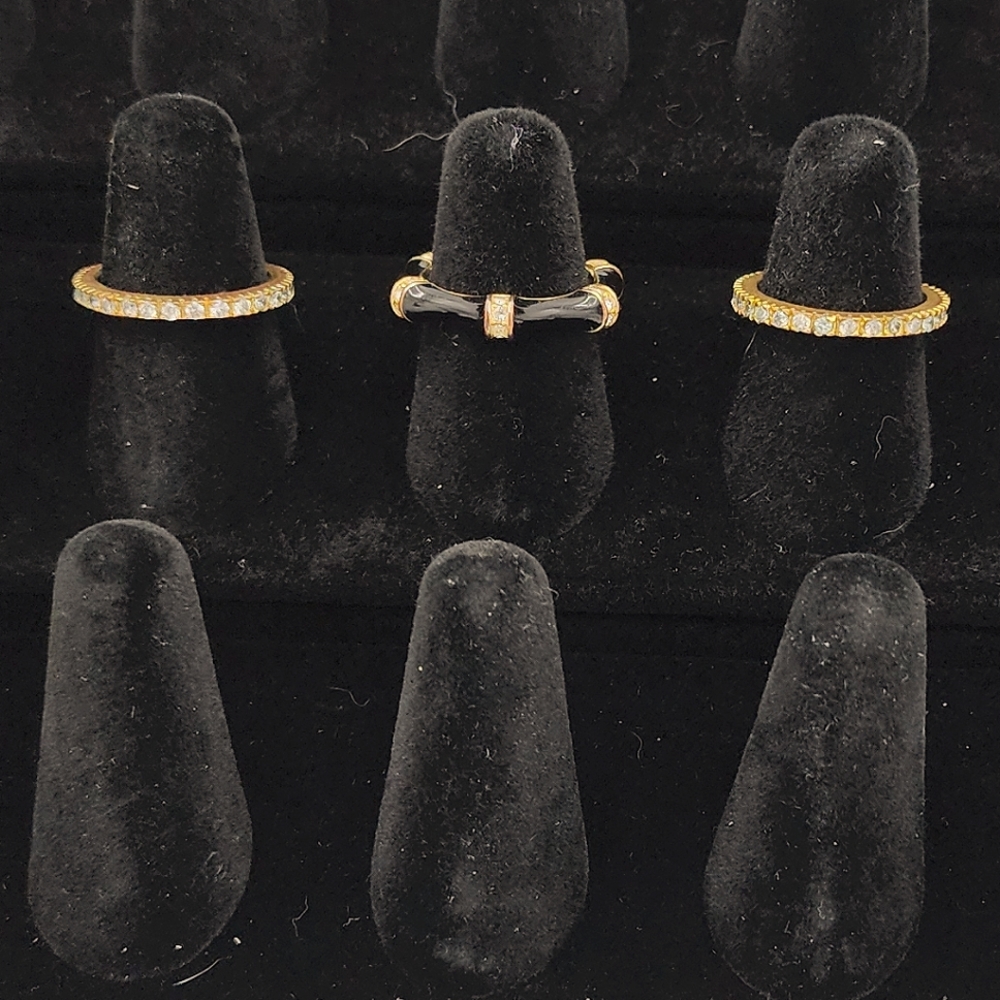 Pandora Gold and Black Rings Collection